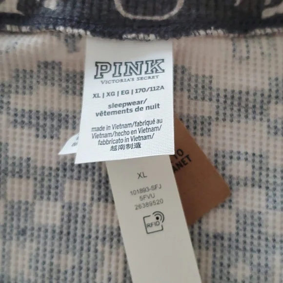 PINK Victoria's Secret Thermal Pajama Onesie sz XL - Picture 7 of 10